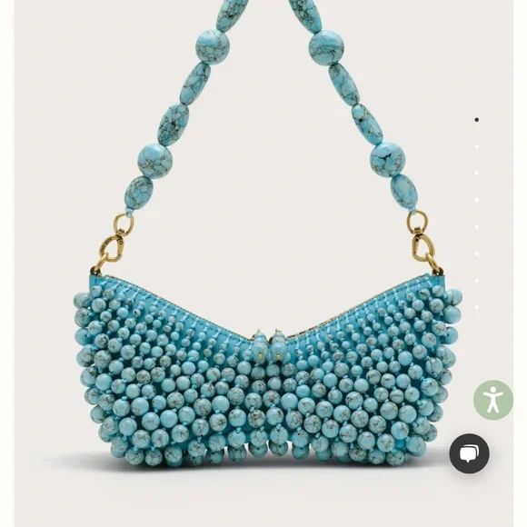 cult gaia Turquoise Mercier Clutch Multi-Bead Shoulder Clutch - Picture 5 of 5